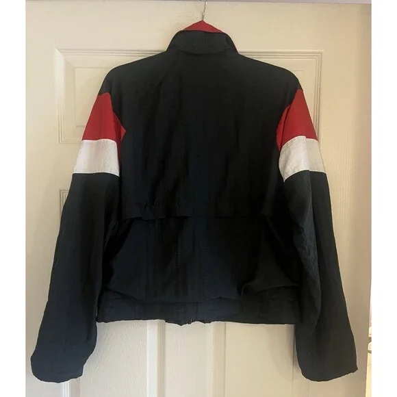 vintage Champion 90s color-block Men’s windbreaker Sz S classic red Black Y2K - Picture 2 of 9